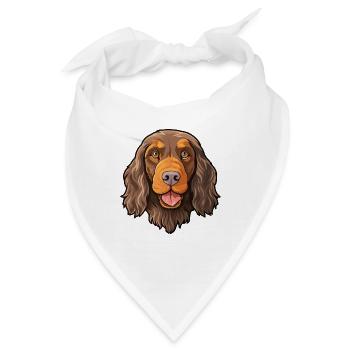 Picardie Spaniel Hunderasse Cartoon Kawaii Illustrat - Bandana - Weiß - Vorne