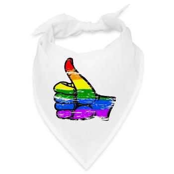 Regenbogenfarbe Flagge Hand alles klar Symbol used - Bandana - Weiß - Vorne