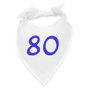 80. 80 JAHRE. 80-JÄHRIGES JUBILÄUM. 80. GEBURTSTAG. - Bandana - Weiß - Vorne