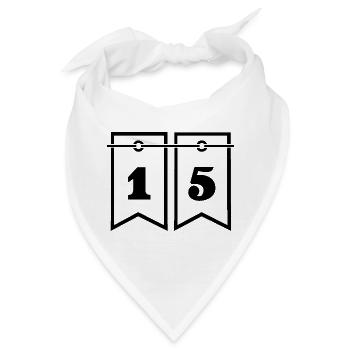 15. 15 JAHRE. 15-JÄHRIGES JUBILÄUM. 15-JÄHRIGES JUBILÄUM. - Bandana - Weiß - Vorne