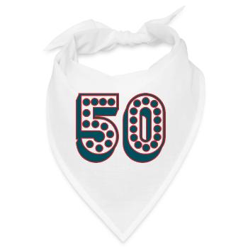 50. 50 JAHRE. 50. JAHRESTAG. 50-JÄHRIGES JUBILÄUM. - Bandana - Weiß - Vorne