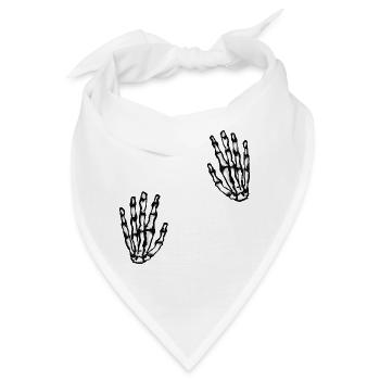 zwei skeletthände - Bandana - Weiß - Vorne