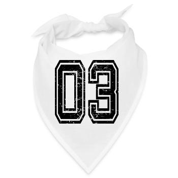 03 Afyon used look schwarz - Bandana - Weiß - Vorne