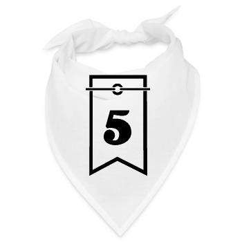 5. 5 JAHRE. 5-JÄHRIGES JUBILÄUM. 5-JÄHRIGES JUBILÄUM. 5. - Bandana - Weiß - Vorne
