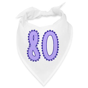 80. 80 JAHRE. 80. JAHRESTAG. 80-JÄHRIGES JUBILÄUM. - Bandana - Weiß - Vorne