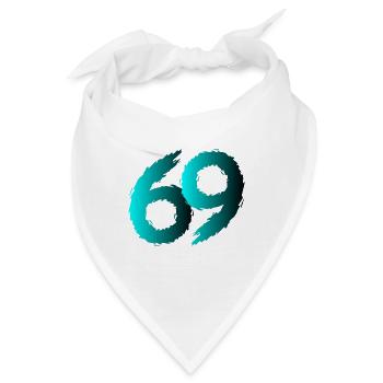 69 Symbol Zahl Neunundsechzig - Bandana - Weiß - Vorne