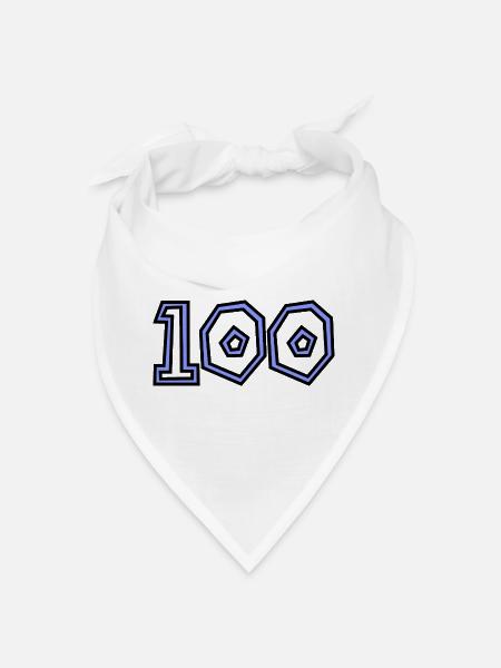 100. 100 ANS. 100e ANNIVERSAIRE. ANNIVERSAIRE 100 - Bandana - blanc