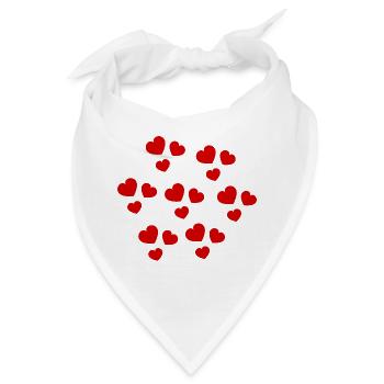 HERZ. HERZ. HERZ. KÜSSEN. SCHMATZEN. KÜSST. - Bandana - Weiß - Vorne