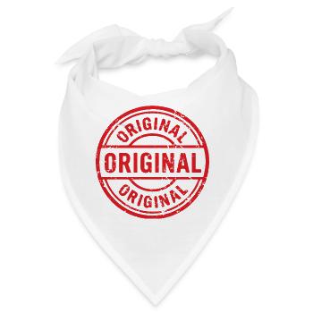 Ursprüngliches Grunge-Gummistempel-Abzeichen-Vektordesign - Bandana - Weiß - Vorne