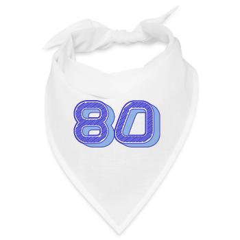 80. 80 JAHRE. 80. JAHRESTAG. 80-JÄHRIGES JUBILÄUM. - Bandana - Weiß - Vorne