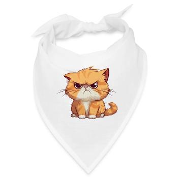 Mürrische aber niedliche orangene Katze - Bandana - Weiß - Vorne