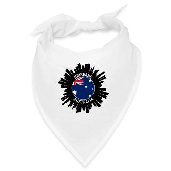 Brisbane Skyline Australien Flagge Reise Souvenir - Bandana - Weiß - Vorne