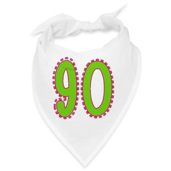 90. 90 JAHRE. 90. JAHRESTAG. 90-JÄHRIGES JUBILÄUM. - Bandana - Weiß - Vorne