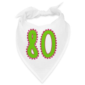 80. 80 JAHRE. 80. JAHRESTAG. 80-JÄHRIGES JUBILÄUM. - Bandana - Weiß - Vorne
