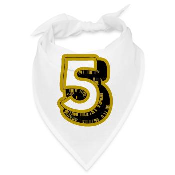 5. 5 JAHRE. 5-JÄHRIGES JUBILÄUM. 5-JÄHRIGES JUBILÄUM. 5. - Bandana - Weiß - Vorne