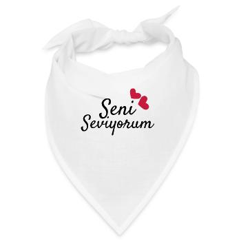 Ich liebe dich auf türkisch - Bandana - Weiß - Vorne