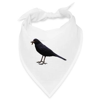 Amsel Vogel schwarzer Vogel - Bandana - Weiß - Vorne