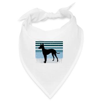 Cirneco Dell Etna Dog Love Silhouette Retro Sonnenuntergang - Bandana - Weiß - Vorne