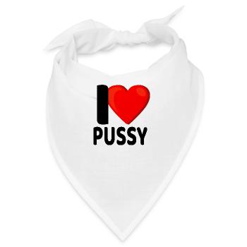 I Love Pussy Ich Liebe Mösen Lesbe Lesbisch Lesbe - Bandana - Weiß - Vorne