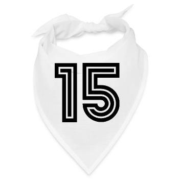 15. 15 JAHRE. 15-JÄHRIGES JUBILÄUM. 15-JÄHRIGES JUBILÄUM. - Bandana - Weiß - Vorne