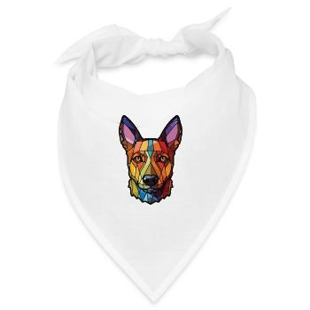 Lancashire Heeler Ormskirk Terrier Hund Aquarell - Bandana - Weiß - Vorne