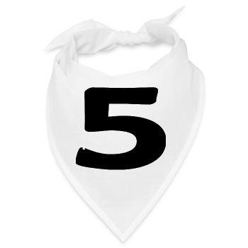 5. 5 JAHRE. 5-JÄHRIGES JUBILÄUM. 5-JÄHRIGES JUBILÄUM. 5. - Bandana - Weiß - Vorne