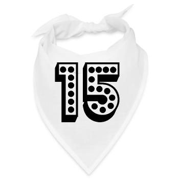 15. 15 JAHRE. 15. JAHRESTAG. 15 JAHRE JUBILÄUM. - Bandana - Weiß - Vorne