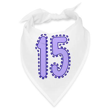 15. 15 JAHRE. 15. JAHRESTAG. 15-JÄHRIGES JUBILÄUM. - Bandana - Weiß - Vorne