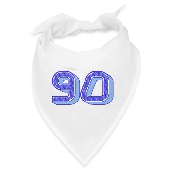 90. 90 JAHRE. 90. JAHRESTAG. 90-JÄHRIGES JUBILÄUM. - Bandana - Weiß - Vorne