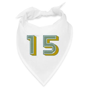 15. 15 JAHRE. 15. JAHRESTAG. 15-JÄHRIGES JUBILÄUM. - Bandana - Weiß - Vorne