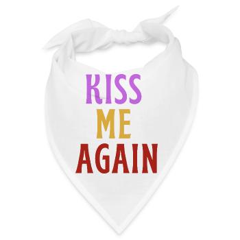 Küss mich wieder - LIEBE! - Bandana - Weiß - Vorne