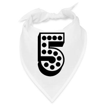 5. 5 JAHRE. 5-JÄHRIGES JUBILÄUM. 5-JÄHRIGES JUBILÄUM. 5. - Bandana - Weiß - Vorne