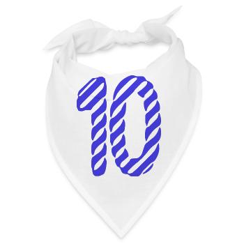10. 10 JAHRE. 10-JÄHRIGES JUBILÄUM. 10-JÄHRIGES JUBILÄUM. - Bandana - Weiß - Vorne