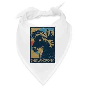 Wuscheliges Shetlandpony Ponyhof - Bandana - Weiß - Vorne