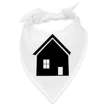 Haus schwarz Bauherr Richtfest Geschenk Einzug - Bandana - Weiß - Vorne