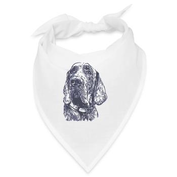 Hundekuscheln in Linienkunst - Bandana - Weiß - Vorne