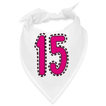 15. 15 JAHRE. 15. JAHRESTAG. 15-JÄHRIGES JUBILÄUM. - Bandana - Weiß - Vorne