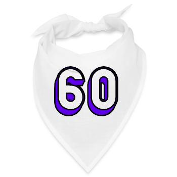 60. 60 JAHRE. 60-JÄHRIGES JUBILÄUM. 60. GEBURTSTAG. - Bandana - Weiß - Vorne