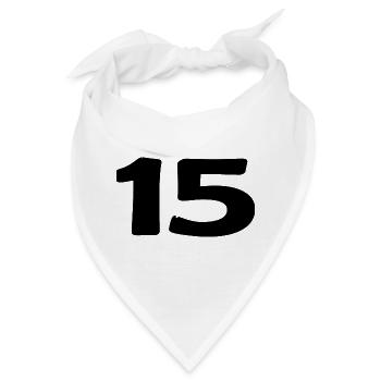 15. 15 JAHRE. 15-JÄHRIGES JUBILÄUM. 15-JÄHRIGES JUBILÄUM. - Bandana - Weiß - Vorne