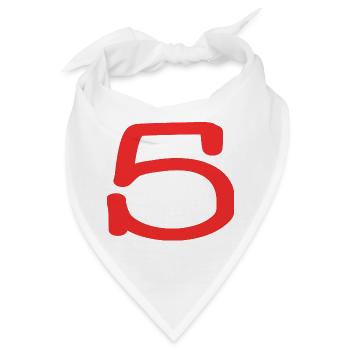 5. 5 JAHRE. 5-JÄHRIGES JUBILÄUM. 5-JÄHRIGES JUBILÄUM. 5. - Bandana - Weiß - Vorne