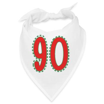 90. 90 JAHRE. 90. JAHRESTAG. 90-JÄHRIGES JUBILÄUM. - Bandana - Weiß - Vorne