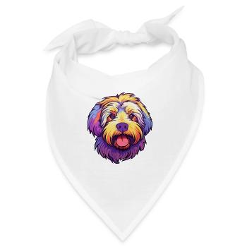 Katalanischer Schäferhund Hunderasse Cartoon Kawaii Illustra - Bandana - Weiß - Vorne