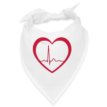 Herzschlag-EKG-Linie Medizinischer Pulswellen-Ikon-Vektor - Bandana - Weiß - Vorne
