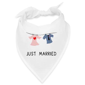 JUST MARRIED. MARRIED. ES LEBE DIE EHE - Bandana - Weiß - Vorne