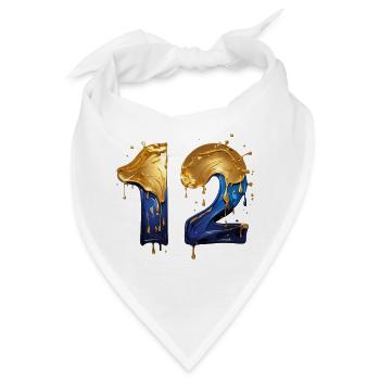 NR. 12 NUMMER 12 COOL 12. GEBURTSTAG - Bandana - Weiß - Vorne