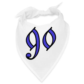 90. 90 JAHRE. 90. JAHRESTAG. 90-JÄHRIGES JUBILÄUM. - Bandana - Weiß - Vorne