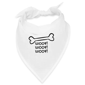 Hund Knochen - Bandana - Weiß - Vorne