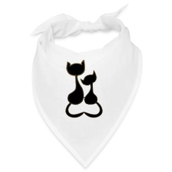 verliebte Katzen  - Bandana - Weiß - Vorne