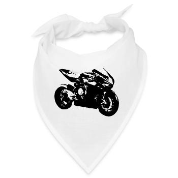 Motorrad - Bandana - Weiß - Vorne