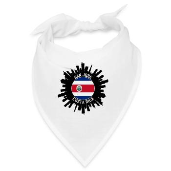 San Jose Skyline Costa Rica Flagge Reise-Souvenir - Bandana - Weiß - Vorne
